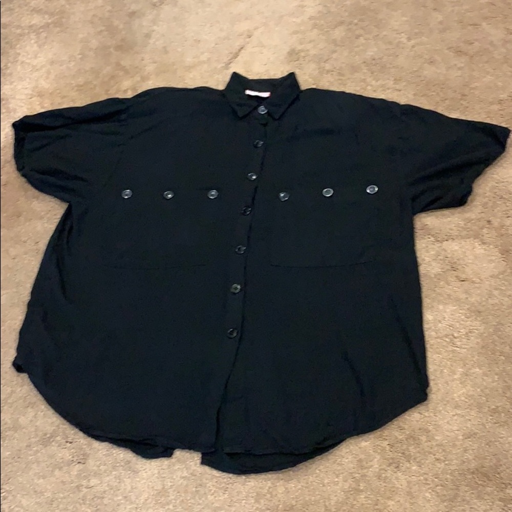 Focus oversized short sleeve shirt